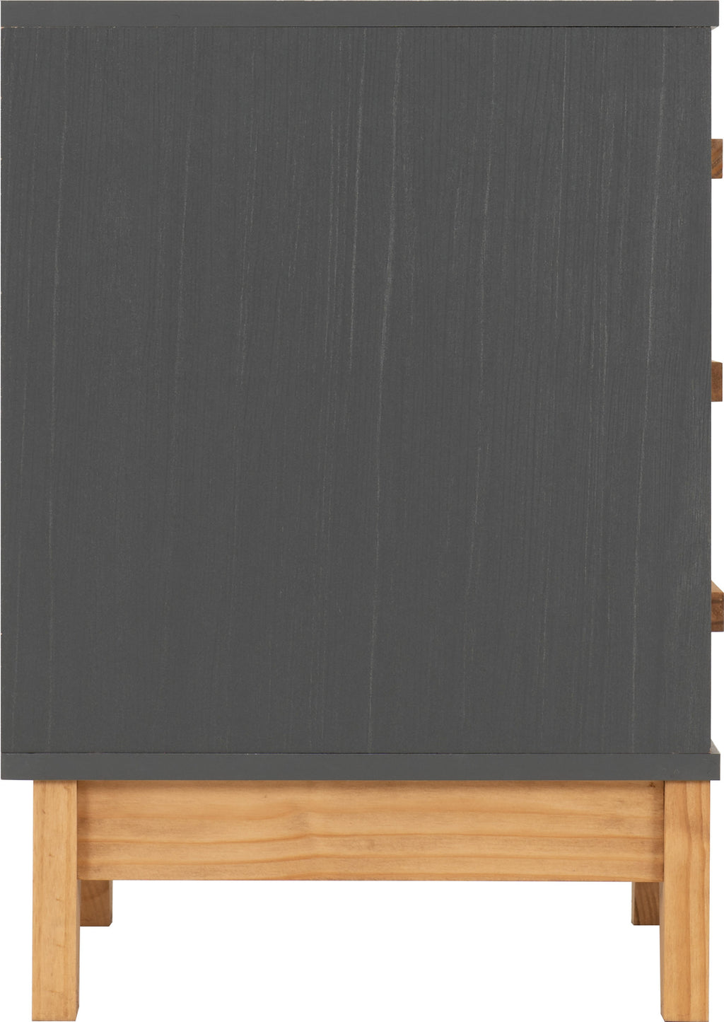 Cleveland 3 Drawer Bedside - White/Grey Metal Effect