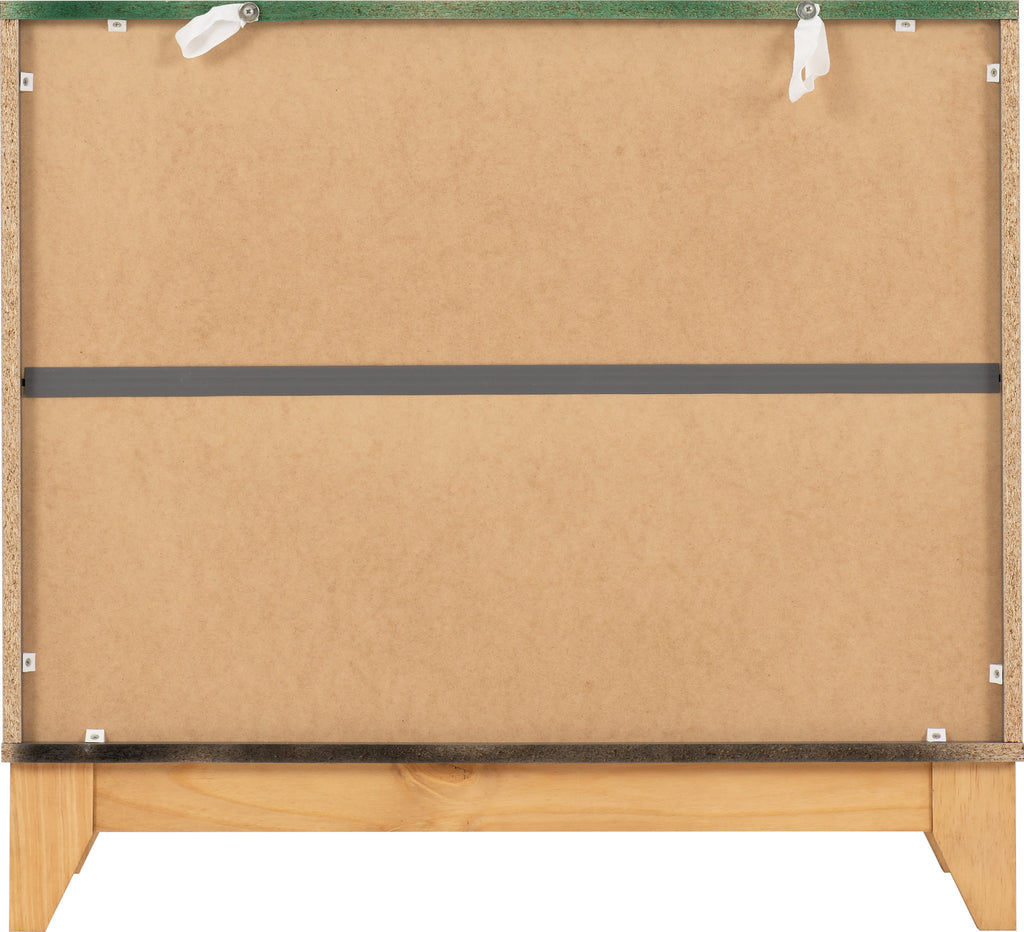 Cleveland 3 Drawer Chest - White/Grey Metal Effect