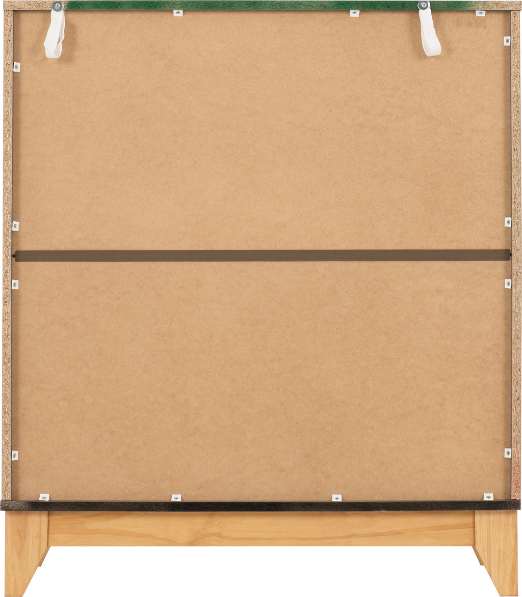 Cleveland 3+2 Drawer Chest - White/Grey Metal Effect