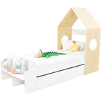 Cody 1 Drawer House Bed - White/Pine Effect