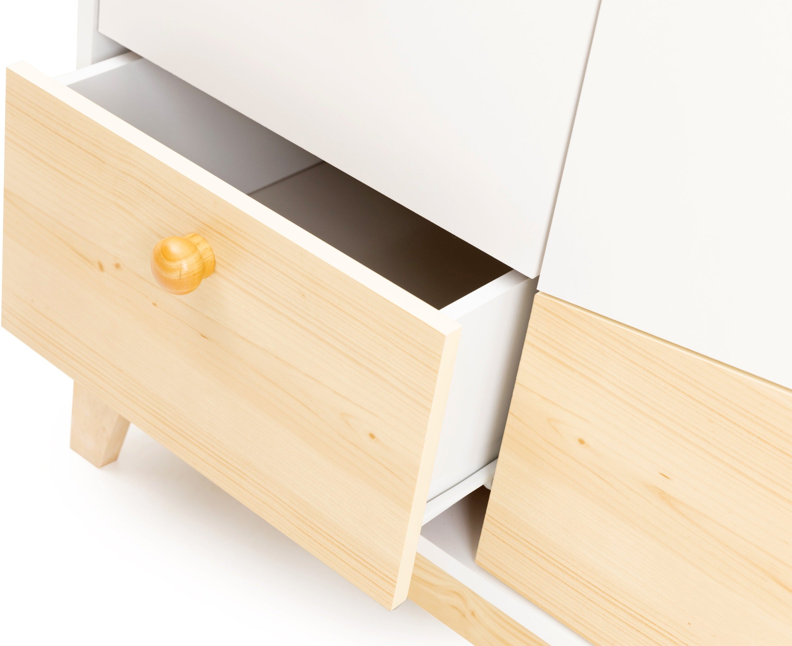 Cody 2 Door 4 Drawer Storage Unit - White/Pine Effect