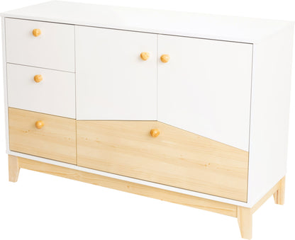 Cody 2 Door 4 Drawer Storage Unit - White/Pine Effect