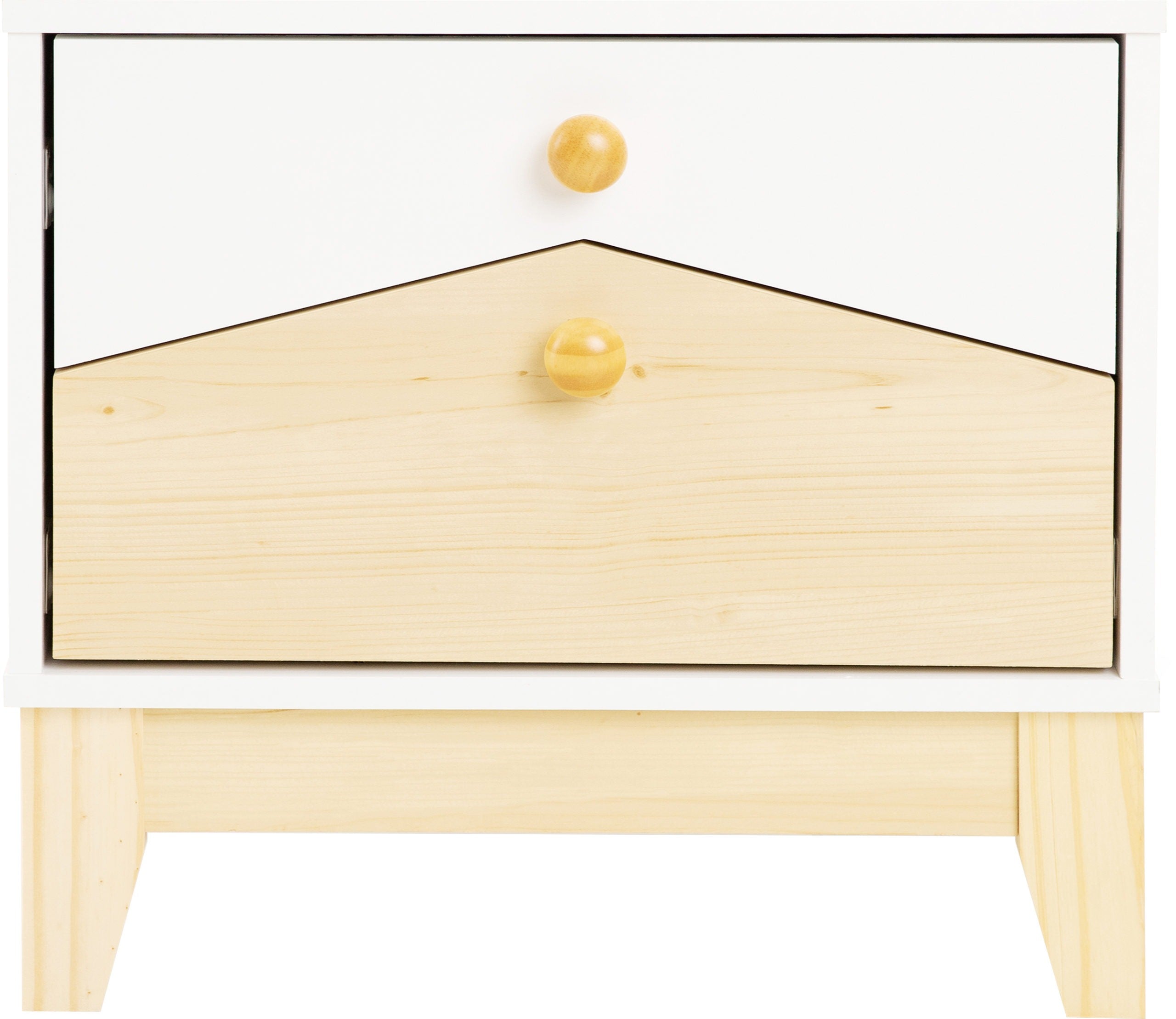 Cody 2 Drawer Bedside - White/Pine Effect