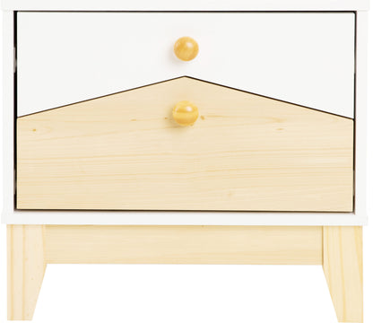 Cody 2 Drawer Bedside - White/Pine Effect