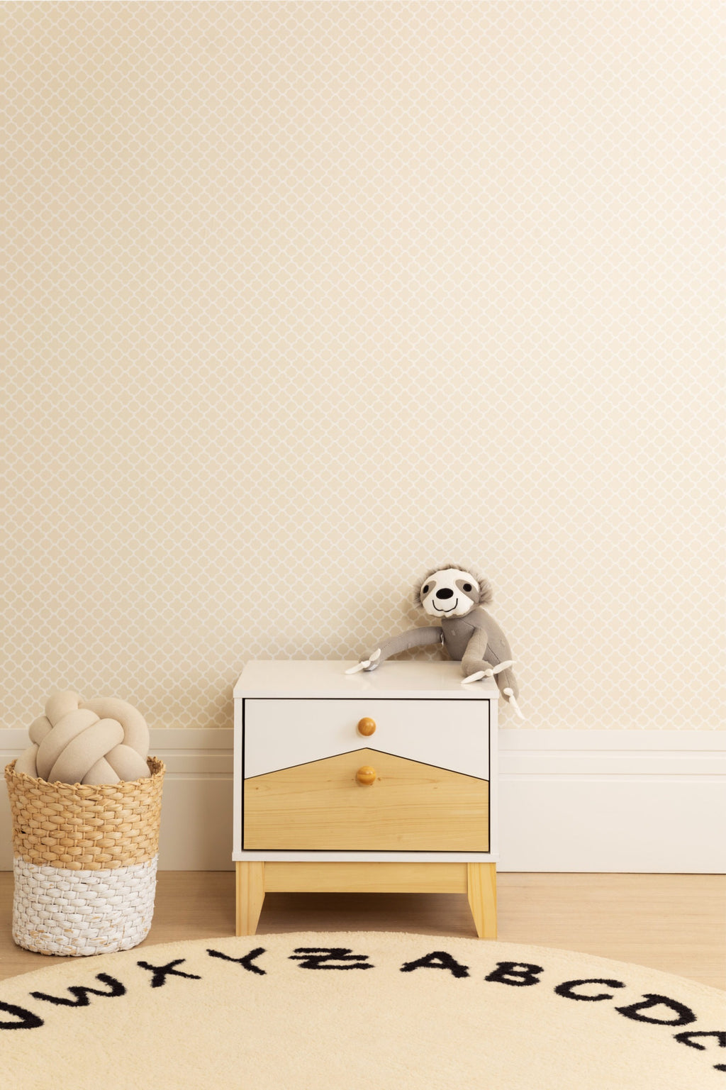 Cody 2 Drawer Bedside - White/Pine Effect