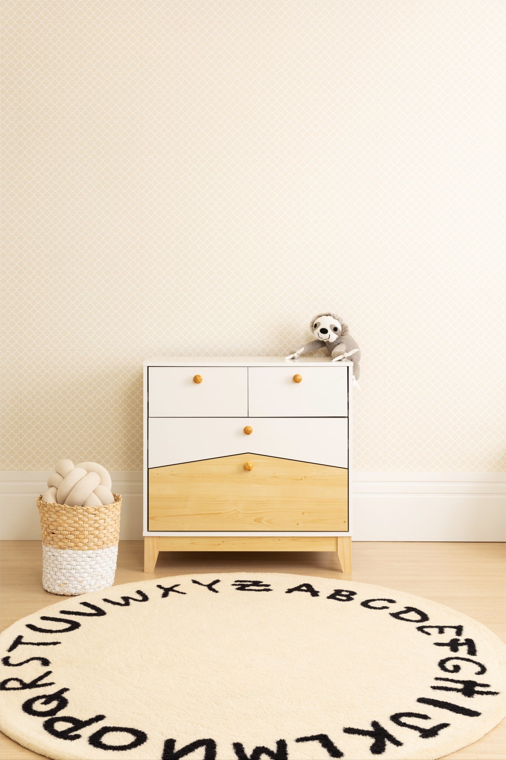 Cody 2+2 Drawer Chest - White/Pine Effect