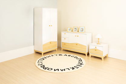 Cody 2 Drawer Bedside - White/Pine Effect
