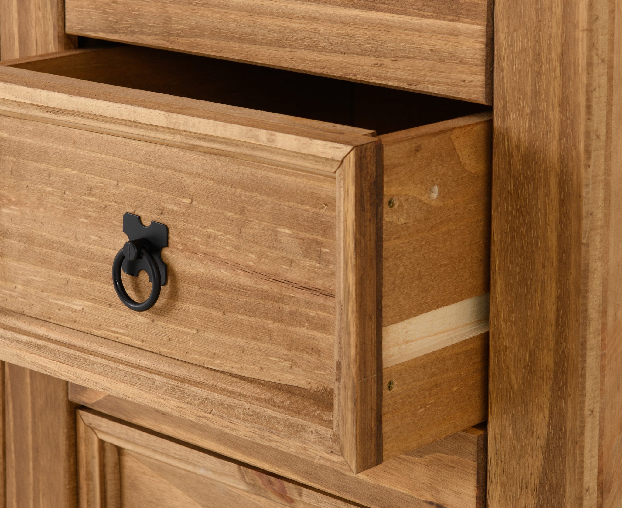 Corona 1 Door 4 Drawer Sideboard - Distressed Waxed Pine