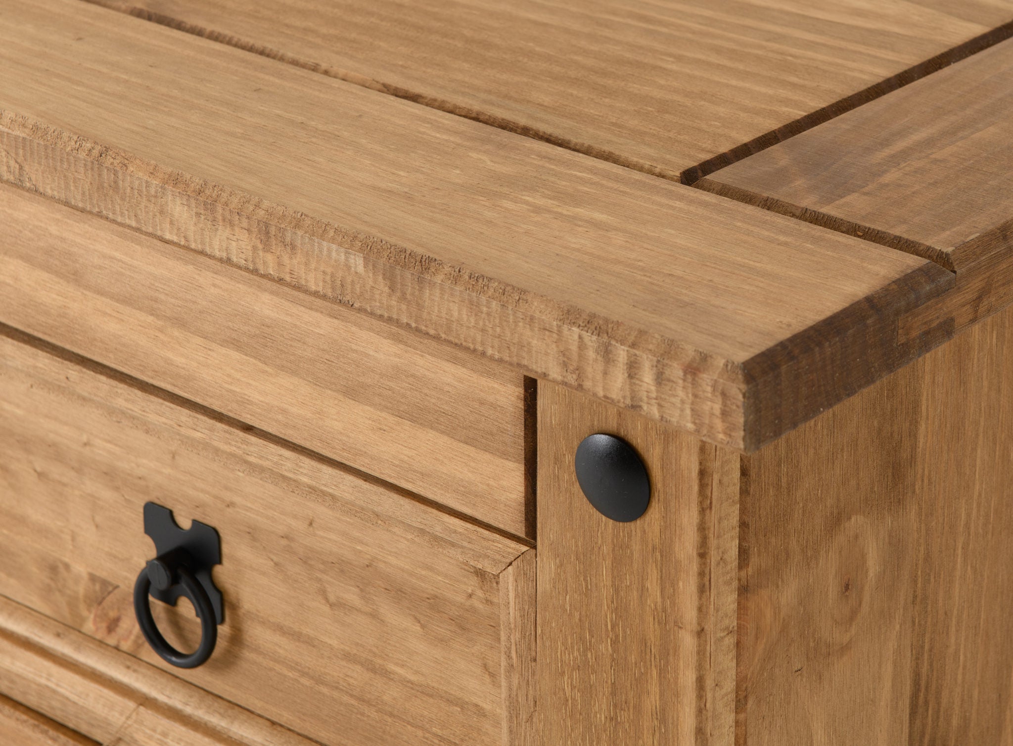 Corona 1 Door 4 Drawer Sideboard - Distressed Waxed Pine