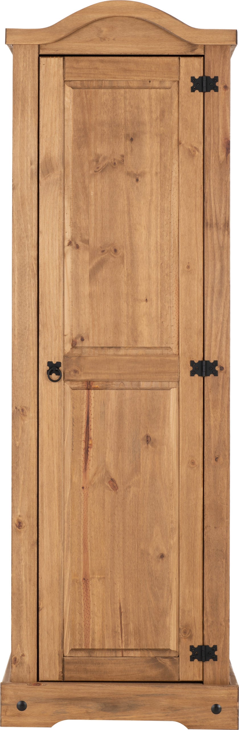 Corona 1 Door Wardrobe - Distressed Waxed Pine