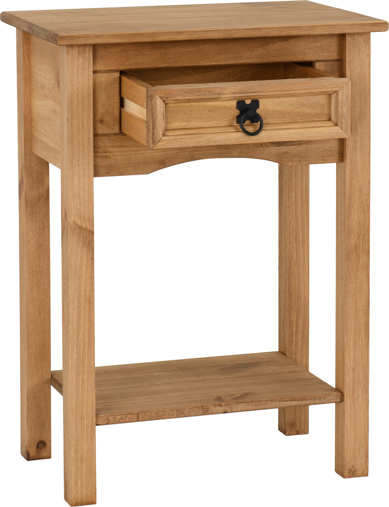 Corona 1 Drawer Console Table - Distressed Waxed Pine