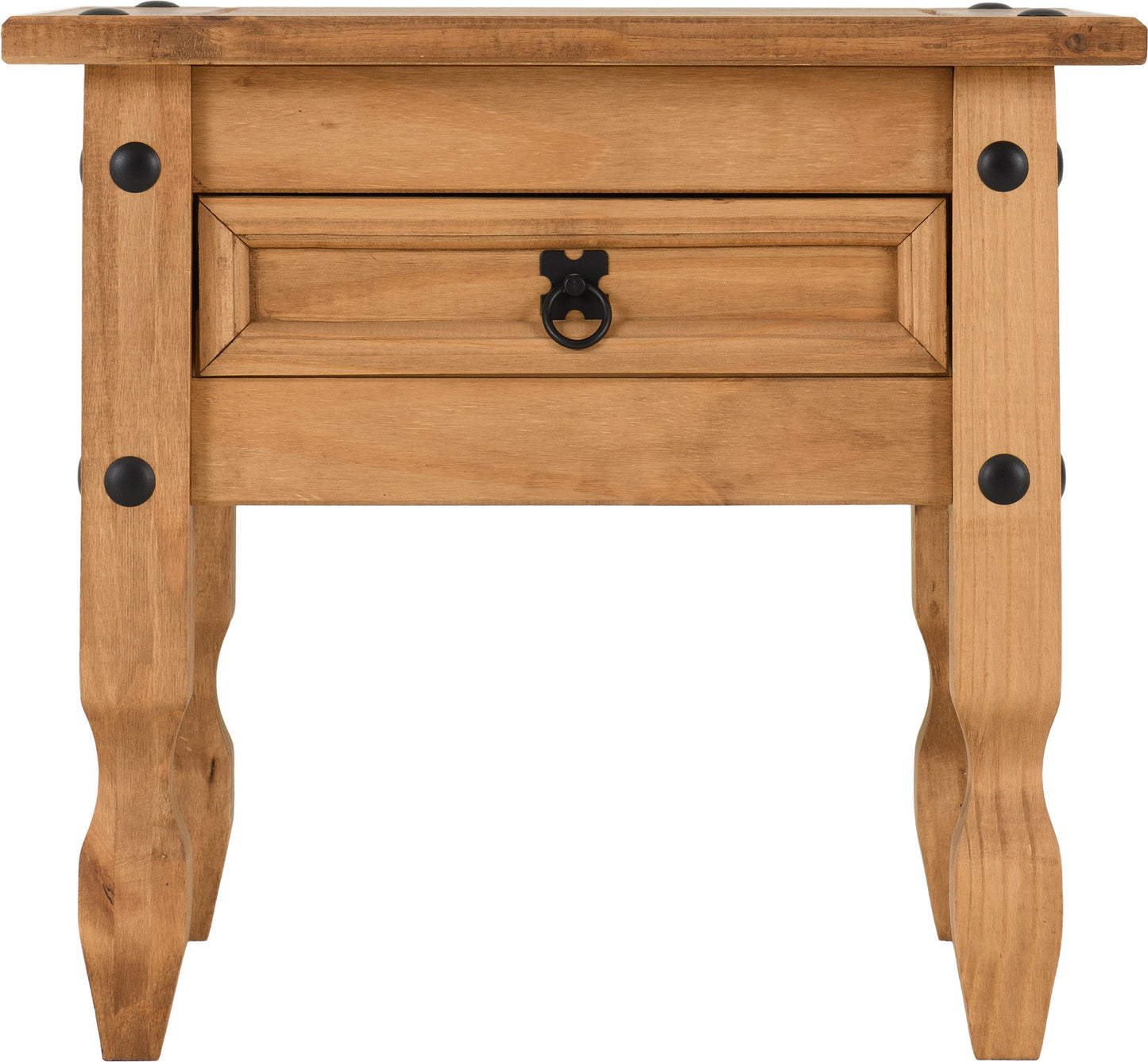 Corona 1 Drawer Lamp Table - Distressed Waxed Pine