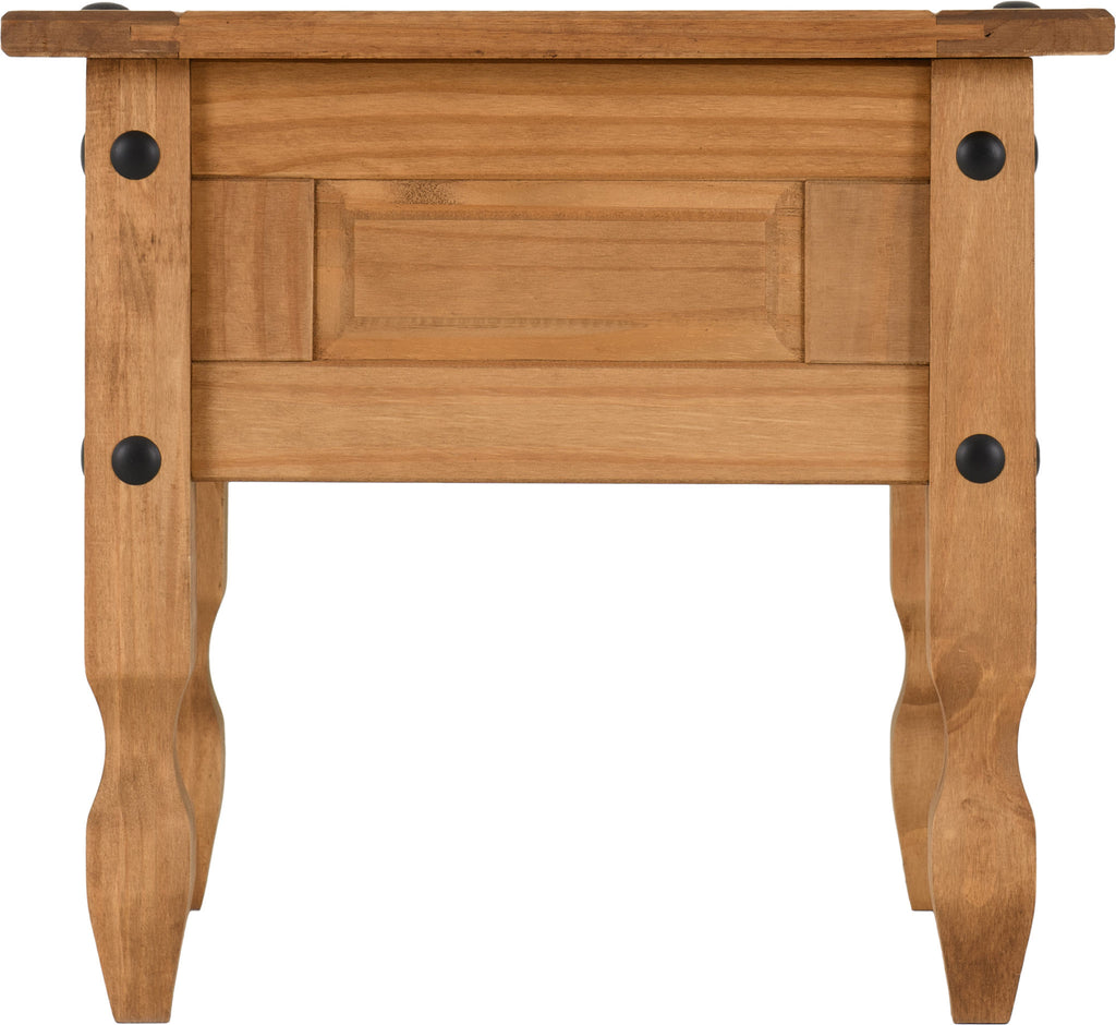 Corona 1 Drawer Lamp Table - Distressed Waxed Pine