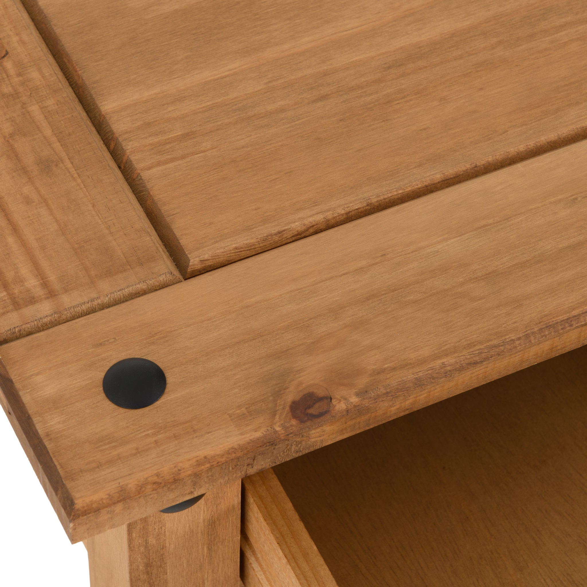 Corona 1 Drawer Lamp Table - Distressed Waxed Pine