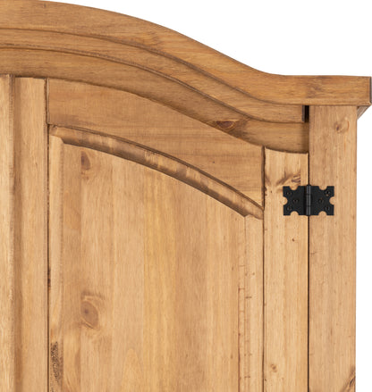 Corona 2 Door 1 Drawer Wardrobe - Distressed Waxed Pine