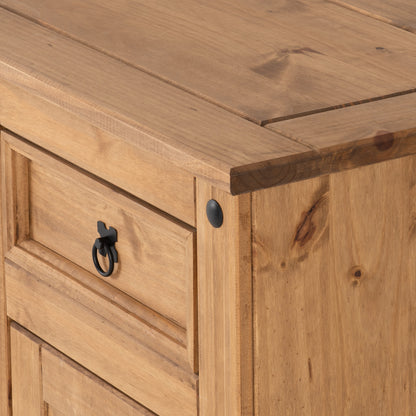 Corona 2 Door 2 Drawer Sideboard - Distressed Waxed Pine