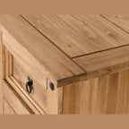 Corona 2 Door 5 Drawer Sideboard - Distressed Waxed Pine
