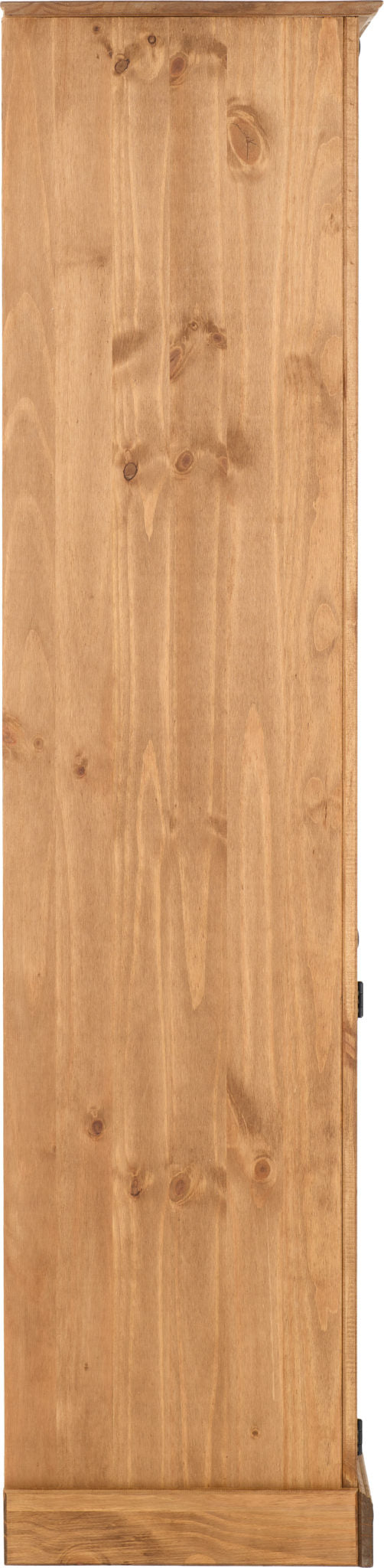 Corona 2 Door Display Unit/Bookcase - Distressed Waxed Pine