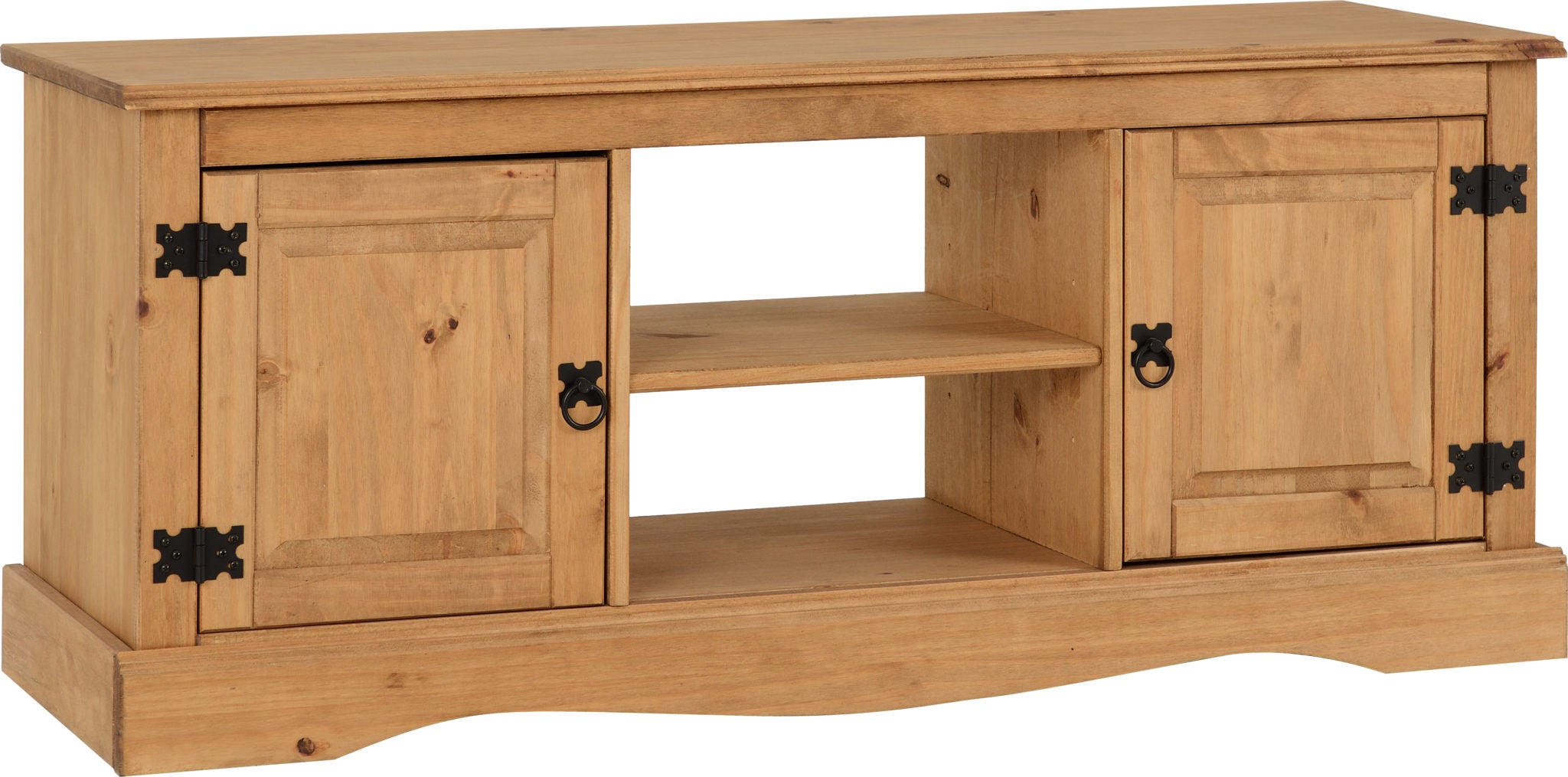 Corona 2 Door Flat Screen Tv Unit - Distressed Waxed Pine