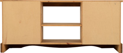 Corona 2 Door Flat Screen Tv Unit - Distressed Waxed Pine