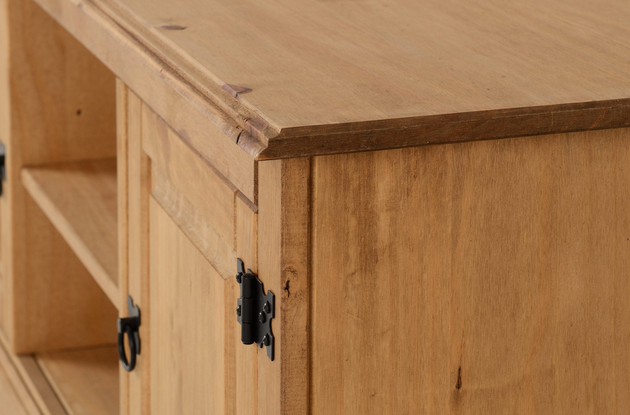 Corona 2 Door Flat Screen Tv Unit - Distressed Waxed Pine