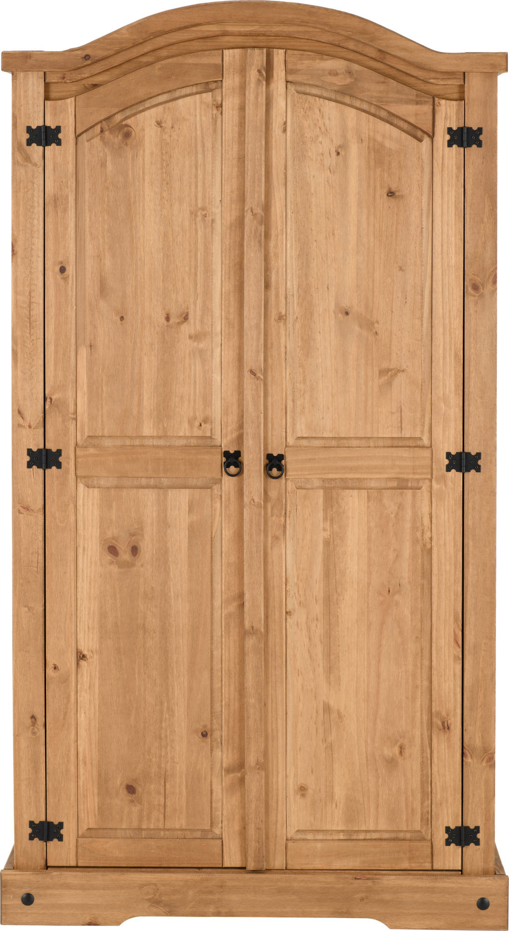 Corona 2 Door Wardrobe - Distressed Waxed Pine