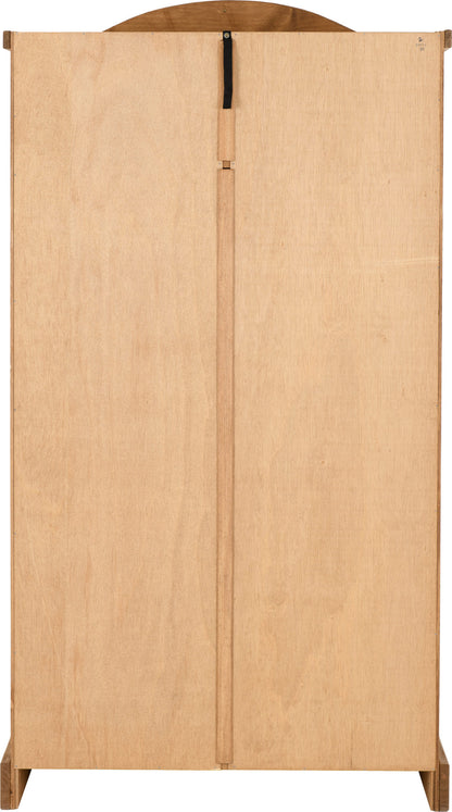 Corona 2 Door Wardrobe - Distressed Waxed Pine
