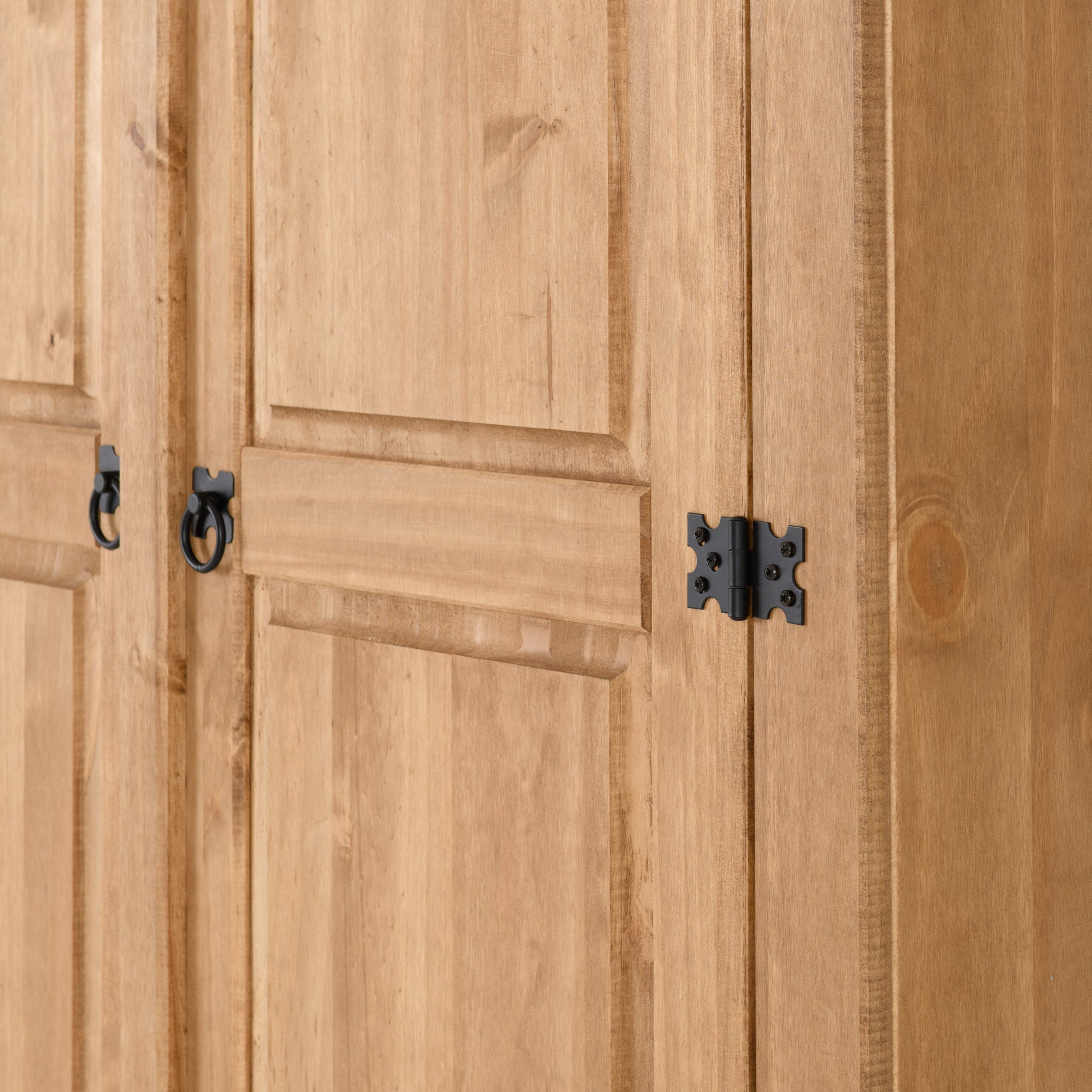 Corona 2 Door Wardrobe - Distressed Waxed Pine