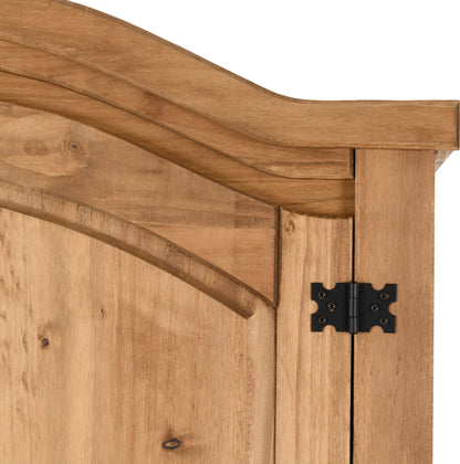 Corona 2 Door Wardrobe - Distressed Waxed Pine