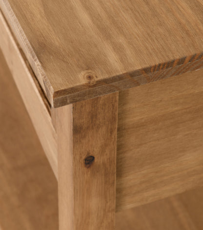Corona 2 Drawer Console Table With Shelf - Distressed Waxed Pine