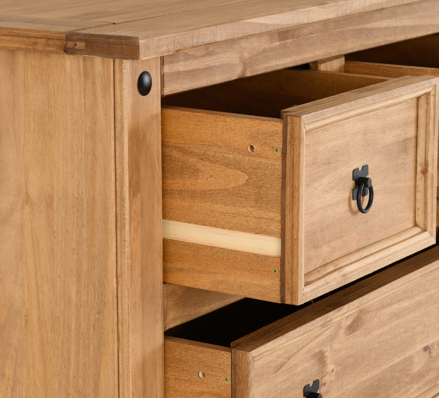 Corona 2+2 Drawer Chest - Distressed Waxed Pine