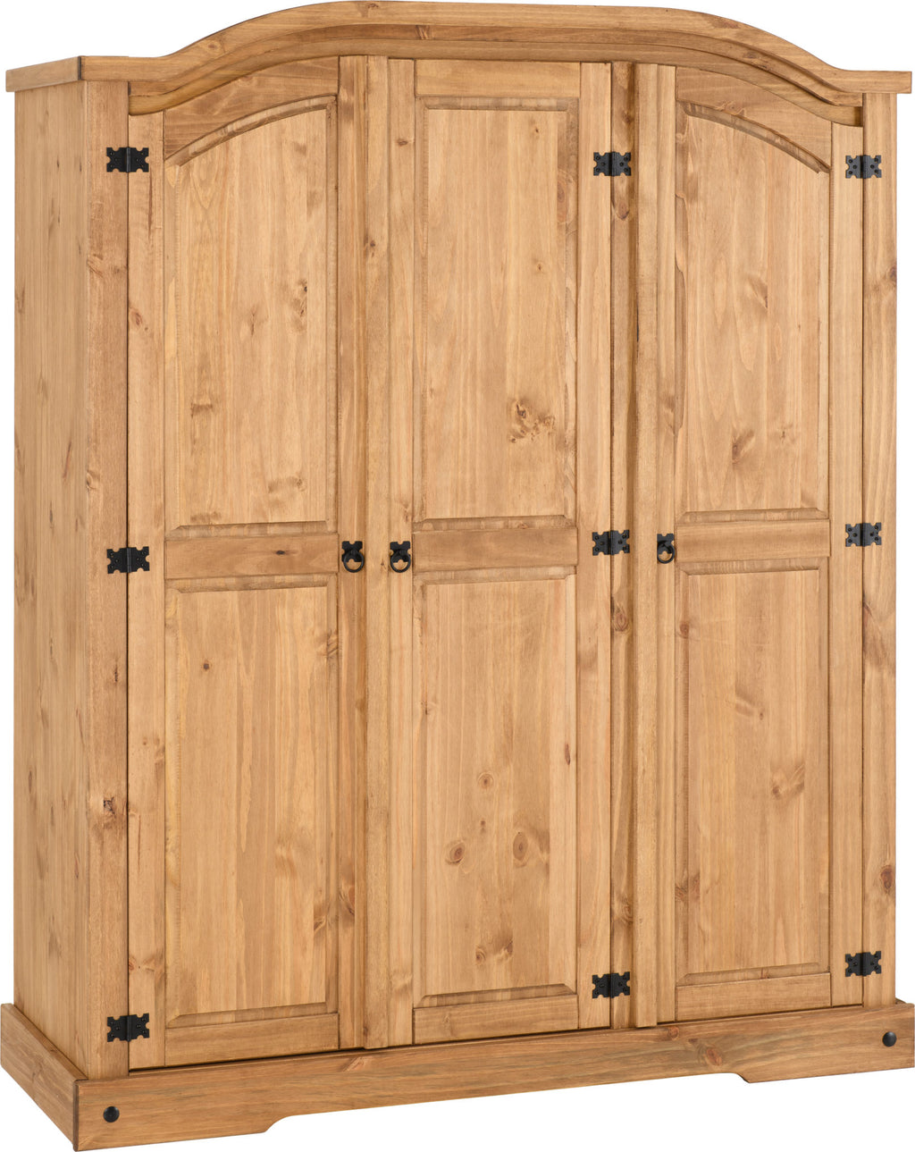 Corona 3 Door Wardrobe - Distressed Waxed Pine