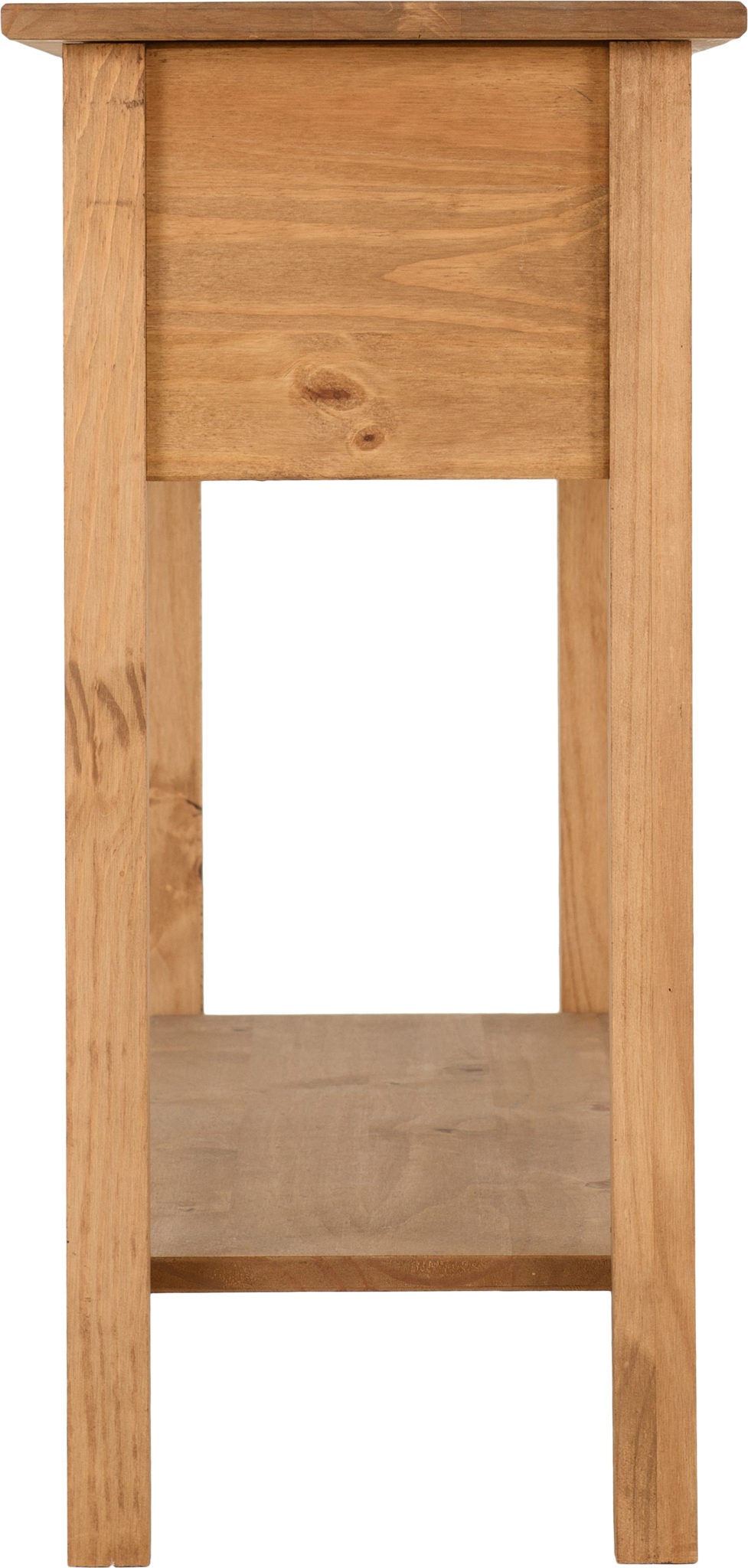 Corona 3 Drawer Console Table With Shelf - Distressed Waxed Pine