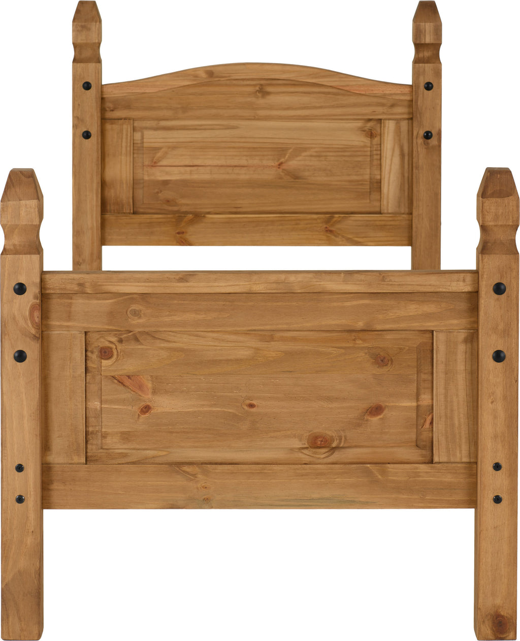 Corona 3' High End Bed - Distressed Waxed Pine