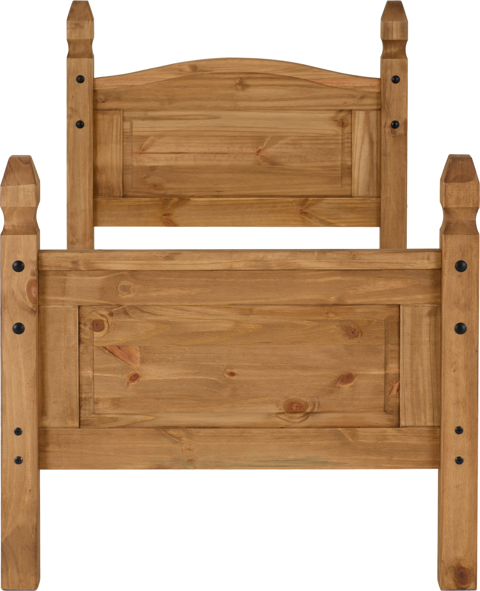 Corona 3' High End Bed - Distressed Waxed Pine