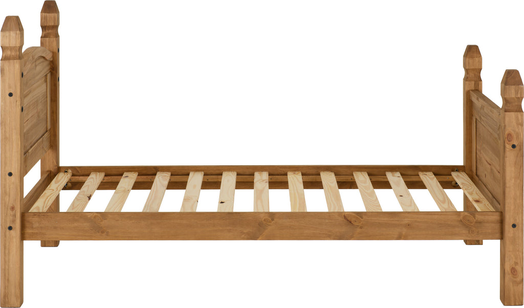 Corona 3' High End Bed - Distressed Waxed Pine