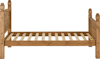 Corona 3' High End Bed - Distressed Waxed Pine