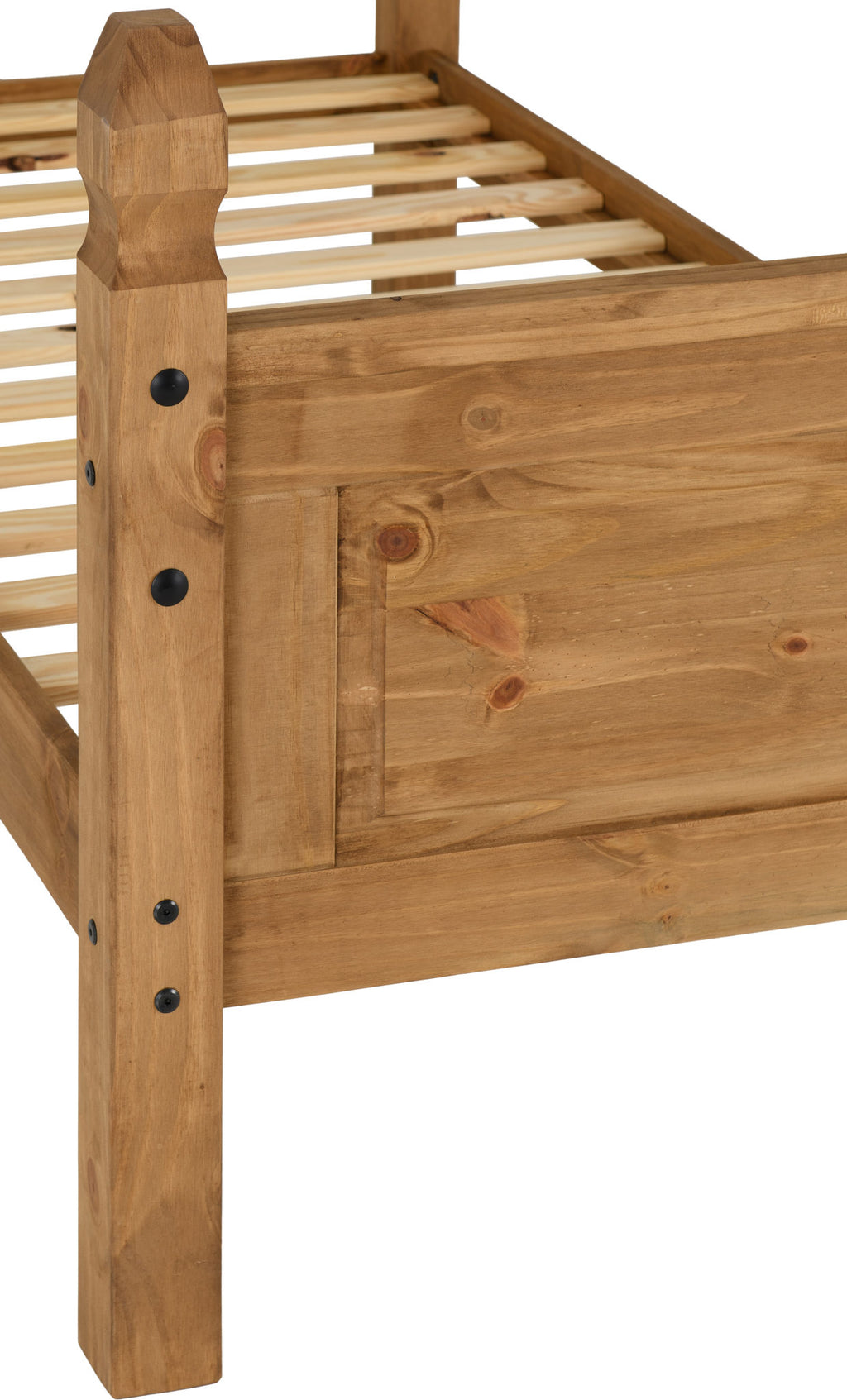 Corona 3' High End Bed - Distressed Waxed Pine