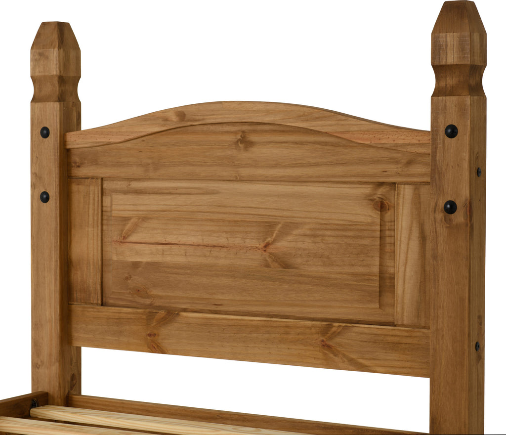 Corona 3' High End Bed - Distressed Waxed Pine
