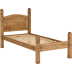 Corona 3' Low End Bed - Distressed Waxed Pine