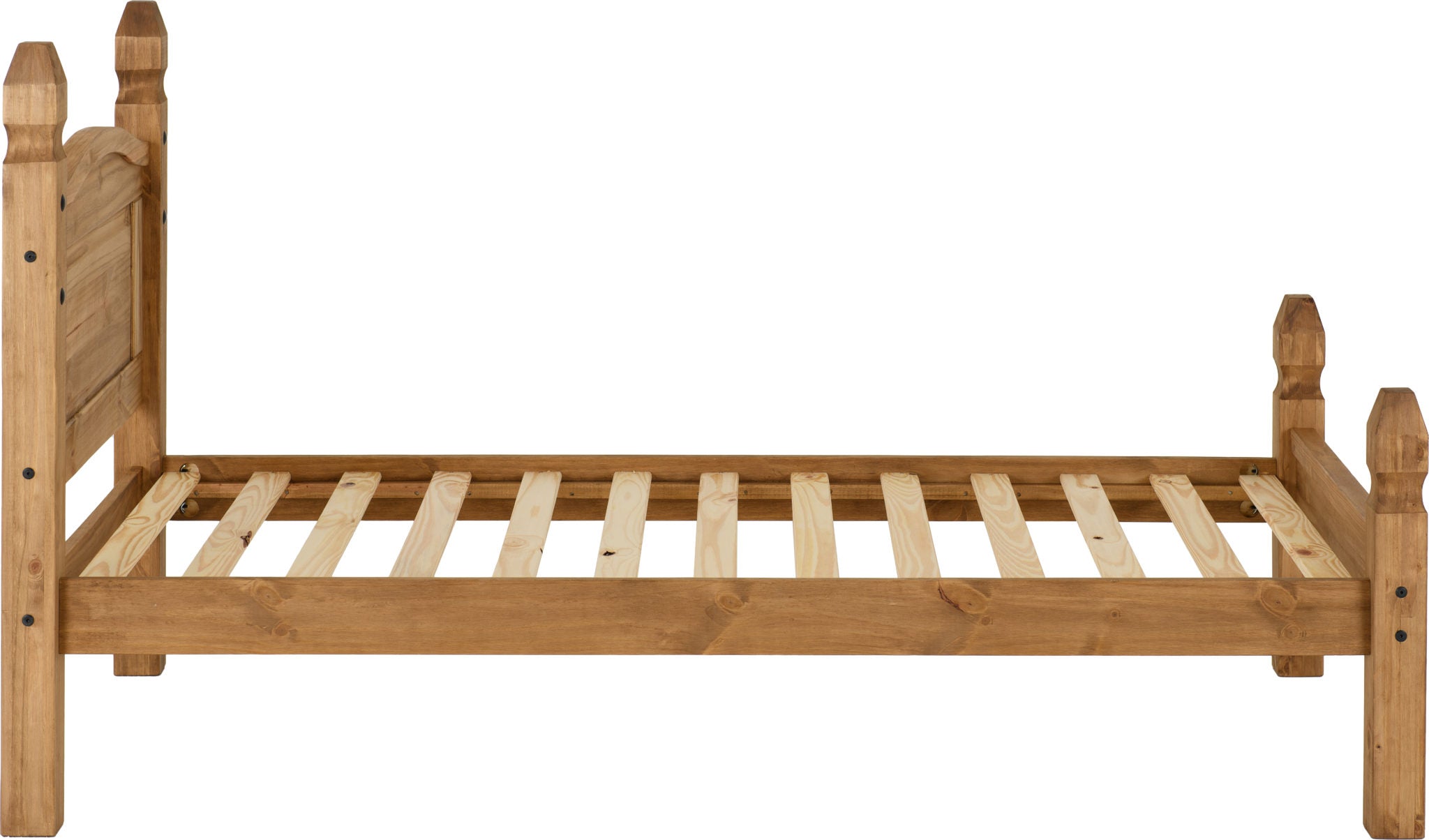 Corona 3' Low End Bed - Distressed Waxed Pine