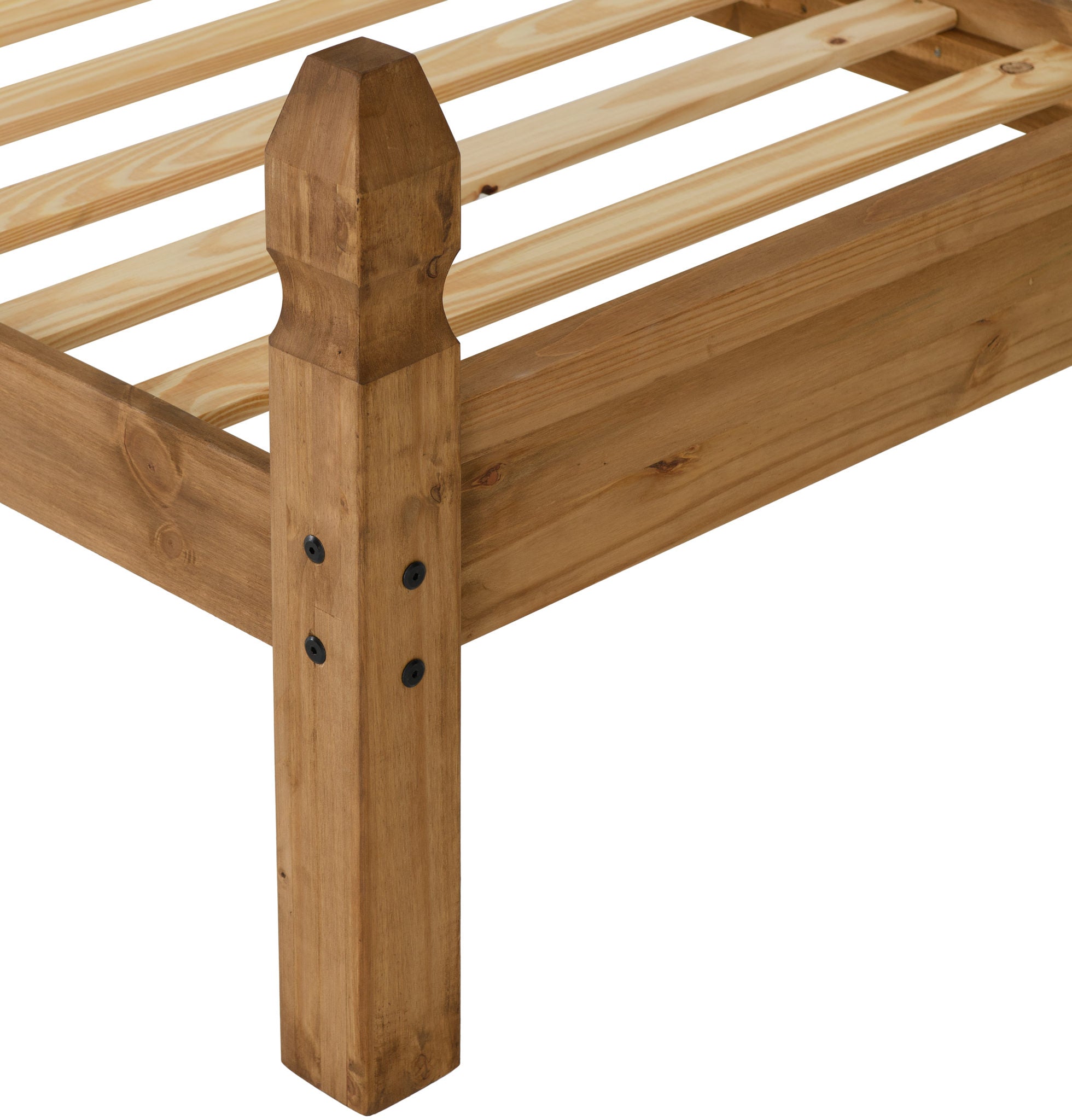 Corona 3' Low End Bed - Distressed Waxed Pine