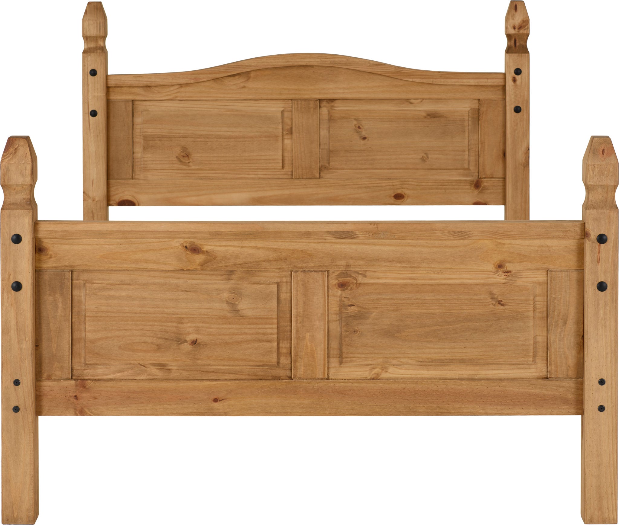 Corona 4'6" High End Bed - Distressed Waxed Pine
