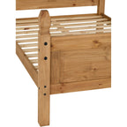 Corona 4'6" High End Bed - Distressed Waxed Pine