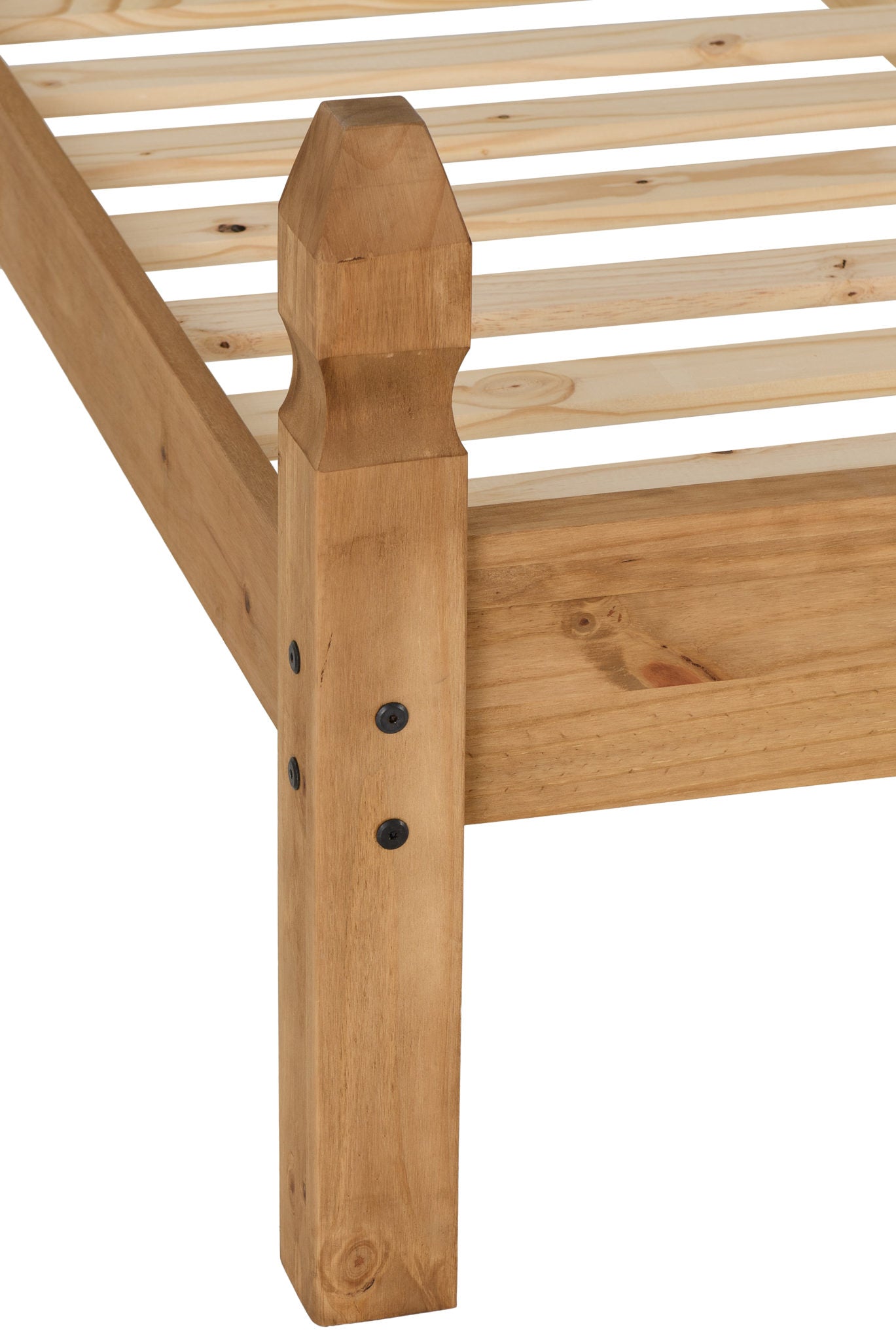 Corona 4'6" Low End Bed - Distressed Waxed Pine