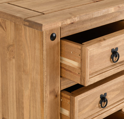 Corona 5 Drawer Narrow Chest - Distressed Waxed Pine