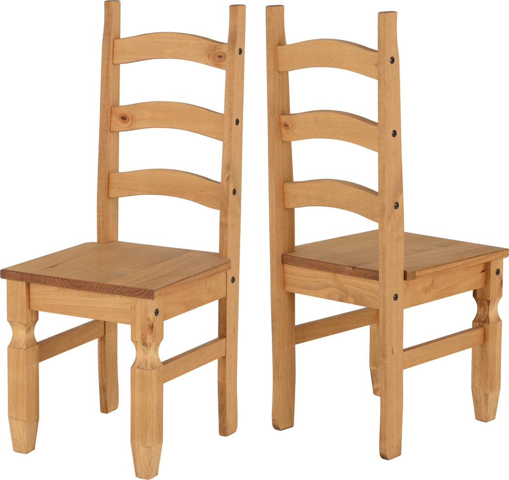 Corona Dining Chair (X2 Per Box) - Distressed Waxed Pine