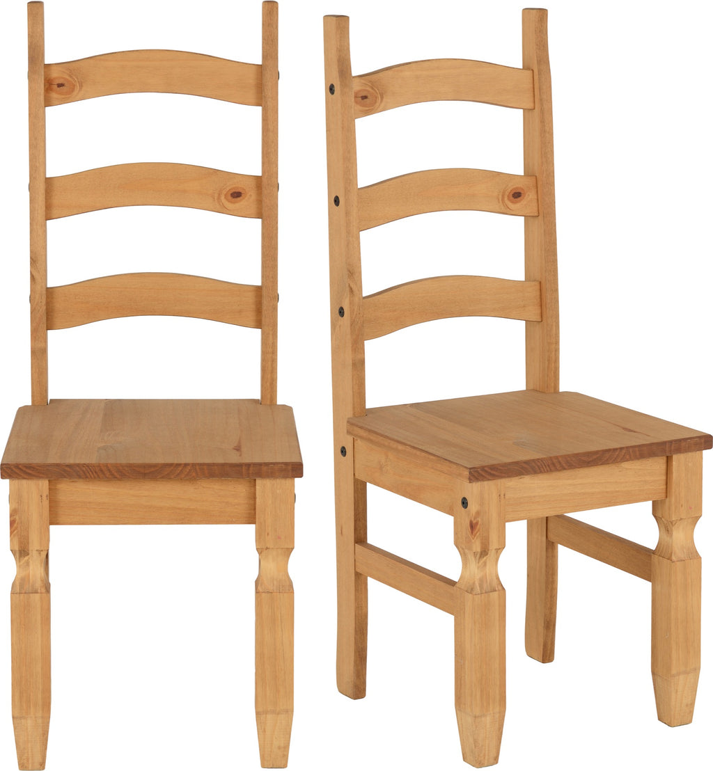 Corona Dining Chair (X2 Per Box) - Distressed Waxed Pine