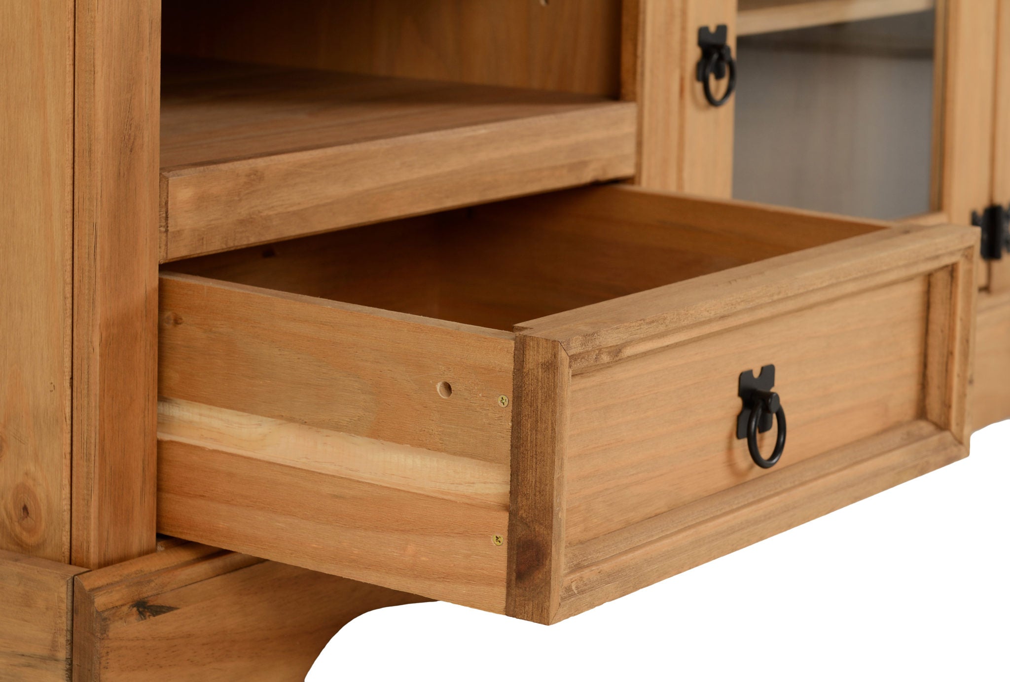 Corona Entertainment Unit - Distressed Waxed Pine/Glass