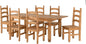 Corona Extending Dining Set (X6 Chairs) - Distressed Waxed Pine